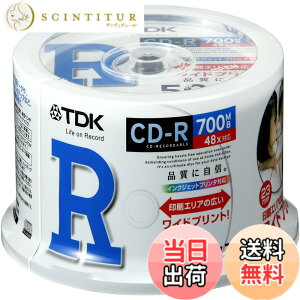 �y���������zTDK �f�[�^�pCD-R 700MB 48�{���Ή� �z���C�g���C�h�v�����^�u�� 50���X�s���h�� CD-R80PWDX50PA �F�F�Ԋ��F