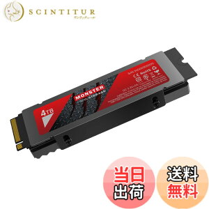 �y���������zMonster Storage NVMe SSD PCIe Gen 4x4 PS5�m�F�ς� M.2 Type 2280 ���� SSD 3D TLC �������K�i ���[�J�[5�N �T�C�Y�F4TB