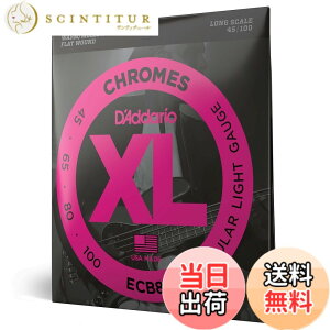 �y���������zD'Addario �_�_���I �x�[�X�� �t���b�g���E���h Long Scale .045-.100 ECB81 �y�������K�i�z �F�F4���A�T�C�Y�F.045-.100 (Long)