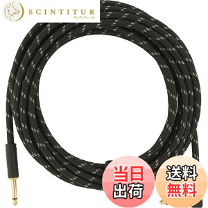 �y���������zFender �V�[���h�P�[�u�� Deluxe Series Instrument Cable, �F�F�u���b�N�c�C�[�h�A�T�C�Y�F18.6'