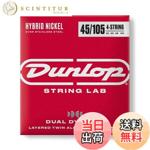�y���������zJim Dunlop�i�W�� �_�����b�v�j�n�C�u���b�h �x�[�X�� Dual DynamicLayered Twin Alloy Hybrid Wound Nickel Bass Strings �F�FRed