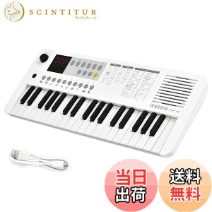 �y���������zONETONE �����g�[�� �d�q�L�[�{�[�h �~�j37���� LED�f�B�X�v���C���� USB-MIDI�Ή� ���{��\�L OTK-37M �F�F�z���C�g