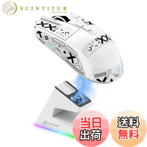 �y���������zMAMBASNAKExATTACK SHARK X6 ���y�ʃQ�[�~���O�}�E�X 49g PAW3395�Z���T�[ ���C�����X �}�E�X 3���[�h�ڑ� 2.4Ghz/Bluetooth/Type-C 6���x��DPI�ؑ� 26000DPI 200���ԘA���g�p�\ �}�O�l�b�gRGB�[�d�X