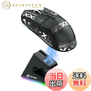 �y���������zMAMBASNAKExATTACK SHARK X6 ���y�ʃQ�[�~���O�}�E�X 49g PAW3395�Z���T�[ ���C�����X �}�E�X 3���[�h�ڑ� 2.4Ghz/Bluetooth/Type-C 6���x��DPI�ؑ� 26000DPI 200���ԘA���g�p�\ �}�O�l�b�gRGB�[�d�X