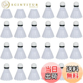 【送料無料】HOTQ バドミントン シャトル 軽量 長持ち レジャー プラスチック 耐久性 安定性 シャトルコック 練習用 ナイロン 24個セット 色：白色