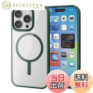 �y���������z�G���R�� iPhone 16 Pro �P�[�X �N���A �}�O�l�b�g MAGKEEP �n�C�u���b�h ���C�����X�[�d�Ή� 4�p�G�A�[�N�b�V���� �f�B�[�v�O���[�� PM-A24CMAG03GN �F�F�f�B�[�v�O���[��