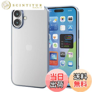 �y���������z�G���R�� iPhone 16 Plus �P�[�X �N���A ���^ ���^���b�N �t���[�� �\�t�g TPU ���^���b�N�u���b�N PM-A24BUCTMBK �F�F���^���b�N�y�[���u���[
