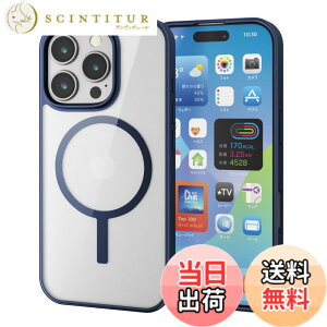 �y���������z�G���R�� iPhone 16 Pro �P�[�X �N���A �}�O�l�b�g MAGKEEP �n�C�u���b�h ���C�����X�[�d�Ή� 4�p�G�A�[�N�b�V���� �f�B�[�v�O���[�� PM-A24CMAG03GN �F�F�l�C�r�[