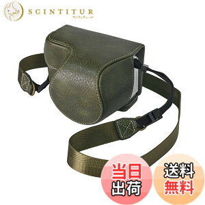 �y���������zRieibi ZV-E10 II �J�����p�S�ʕی�J�o�[ PU���U�[�P�[�X For Sony E10 16-50mm�����Y�Ƀt�B�b�g �o�b�O �V�����_�[�X�g���b�v�t�� �g�ѕ֗� �F�FGreen