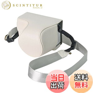 �y���������zRieibi ZV-E10 II �J�����p�S�ʕی�J�o�[ PU���U�[�P�[�X For Sony E10 16-50mm�����Y�Ƀt�B�b�g �o�b�O �V�����_�[�X�g���b�v�t�� �g�ѕ֗� �F�FWhite