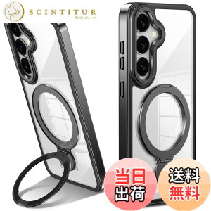 �y���������zTMUJWS Galaxy S25 �p�P�[�X Magnetic�Ή� �����O�t�� SC-51F SCG31 �P�[�X �N���A �ϏՌ� �ČRMIL�K�i 360°��]�X�^���h �c�����Ή� ���C�����X�[�d�Ή� �M�����N�V�[ s25 �J�o�[ ���� �ϋv��