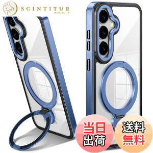�y���������zTMUJWS Galaxy S25 �p�P�[�X Magnetic�Ή� �����O�t�� SC-51F SCG31 �P�[�X �N���A �ϏՌ� �ČRMIL�K�i 360°��]�X�^���h �c�����Ή� ���C�����X�[�d�Ή� �M�����N�V�[ s25 �J�o�[ ���� �ϋv��