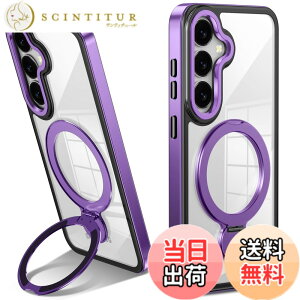 �y���������zTMUJWS Galaxy S25 �p�P�[�X Magnetic�Ή� �����O�t�� SC-51F SCG31 �P�[�X �N���A �ϏՌ� �ČRMIL�K�i 360°��]�X�^���h �c�����Ή� ���C�����X�[�d�Ή� �M�����N�V�[ s25 �J�o�[ ���� �ϋv��