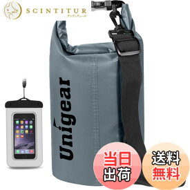 【送料無料】Unigear ドライバッグ 防水バッグ 防水ポーチ付き ドラム型 新型素材 防水 防塵 9色 6サイズ 2L 5L 10L 20L 30L 40L 色：灰色、サイズ：30L