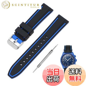 �y���������z[Jumpsunfun] 20mm ���v�o���h for SwatchxOMEGA Speedmaster MoonSwatch �X�E�H�b�`�ƃI���K�p�V���R�����v�x���g Quick Release �����H��t�� �F�F�u���b�N�E�u���[���C��