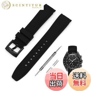 �y���������z[Jumpsunfun] 20mm ���v�o���h for Omega X Swatch Speedmaster MoonSwatch �I���K�ƃX�E�H�b�` �X�s�[�h�}�X�^�[ ���[���X�E�H�b�`�p �V���R���x���g �F�F�u���b�N�E�u���b�N�o�b�N��