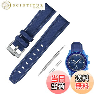 �y���������z[Jumpsunfun] 20mm ���v�o���h for Omega X Swatch Speedmaster MoonSwatch �I���K�ƃX�E�H�b�`�p�V���R���x���g Quick Release �����H��t�� �F�F�_�[�N�u���[�E�z���C�g�X�e�b�`