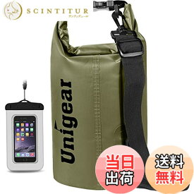 【送料無料】Unigear ドライバッグ 防水バッグ 防水ポーチ付き ドラム型 新型素材 防水 防塵 9色 6サイズ 2L 5L 10L 20L 30L 40L