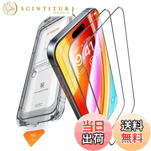 �y���������z�u���X�܂őS�ʕی�E�ČRMIL�K�i�vTORRAS iPhone 16 ProMax��p�K���X�t�B���� �h�w�� �T���T�� �����ɍ׉� 9H�z�� �F���q��ޗ� 2�� �K�C�h�g 6.9�C���` �A�C�t�H��16 Pro Max�p �ی�t�B