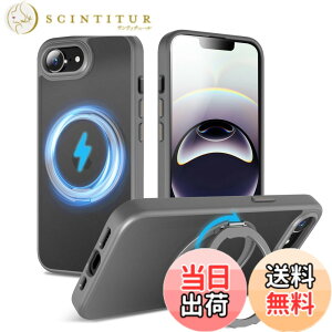 �y���������zMagSafe�Ή��P�[�X 360°���R��]�X�^���h �ϏՌ��� �����O�t�� ���G��ǂ� �S�ʕی� �h�o �F�F�O���[�A�T�C�Y�FiPhone 16e �p