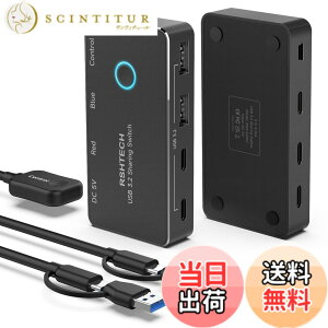 �y���������zRSHTECH USB �؂�ւ� 3.0 PC 2��p 2����5�o�� 5Gbps USB �ؑ֊� �I�[�f�B�I�t�� �}�E�X �L�[�{�[�h �v�����^ �Ή� �蓮�ؑ֊�@ USB A-A�P�[�u��x2(1.2m) �F�F�_�[�N�O���[