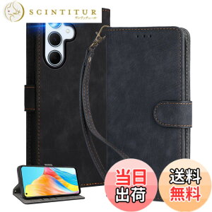 �y���������zUnivoColors Galaxy �蒠�^ �X�}�z�P�[�X �g�уJ�o�[ �������� RFID�u���b�L���O �J�[�h���[ �ꑮ�X�g���b�v���� �����������F28 �F�F�u���b�N�A�T�C�Y�FSamsung Galaxy A36 5G