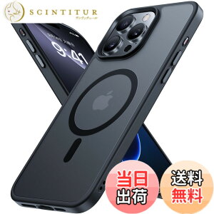 �y���������zMiracase iPhone13/14/15 �P�[�X�yMagsafe�Ή��E�ČR�K�i�z�ϏՌ��A���h�~�A���΂ݖh�~�A�����Ĕ��ɗD�����f�U�C���A�����{�^���A�}�b�g�A�t���X�g �F�F�u���b�N�A�T�C�Y�FiPhone16 Pro 6