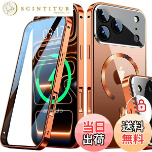 �y���������zRosycover�y�V�����̈�̌^�����Y�E���J�j�J�����b�N�ziPhone �p�� �P�[�X Magsafe�Ή� [360°�S�ʕی�E���ʋ����K���X] �F�F�I�����W�A�T�C�Y�FiPhone 17 Pro Max �p