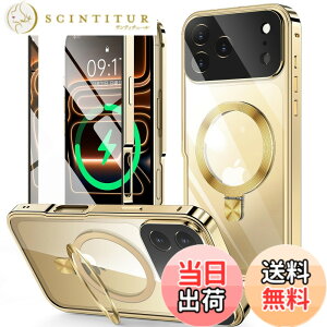�y���������ziPhone 14/15/ �V���[�Y �P�[�X �X�^���h�@�\�t���E�A�N�V�����{�^�� �F�F�S�[���h�A�T�C�Y�FiPhone 17 Pro