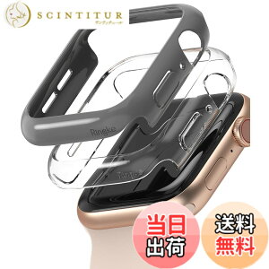 �y���������zJP - Ringke Apple Watch Series 6 / 5 / 4 / SE 40, 44mm Slim �F�FClear & Dark Gray (2P)�A�T�C�Y�F[6 / 5 / 4 / SE 44mm]