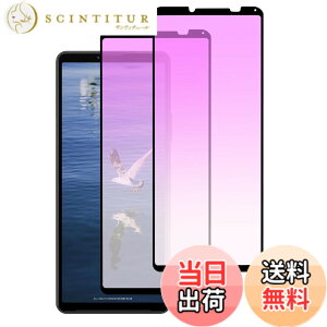 �y���������z�K���X�t�B���� Xperia 10II �p �t���ی� �w��h�~ �u���[���C�g�J�b�g �ϏՌ��� �C�A�[�� �����ߗ� ��������h�~ �\��t���ȒP �F�F�u���[���C�g�J�b�g-�S�ʁi2������j�A�T�C�Y
