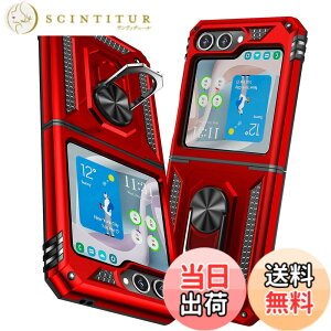 �y���������zTMUJWS Galaxy Z Flip6 5G �P�[�X �����O �ϏՌ� �Ռ��z�� ���h�~ �S�ʕی� �J�����ی� �X�^���h�t�� TPU+PC�o���p�[ �w��h�~�΍� ��d�\�� 360�x��] �h�o �ԍڃz���_�[�Ή� ���ϖh�~ ��