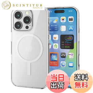 �y���������z�G���R�� iPhone 16 Pro �P�[�X �N���A �}�O�l�b�g MAGKEEP �n�C�u���b�h ���C�����X�[�d�Ή� 4�p�G�A�[�N�b�V���� ���킢�� ������� �u���b�N PM-A24CMAG02BK �F�F�z���C�g
