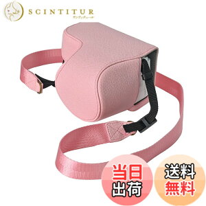 �y���������zRieibi ZV-E10 II �J�����p�S�ʕی�J�o�[ PU���U�[�P�[�X For Sony E10 16-50mm�����Y�Ƀt�B�b�g �o�b�O �V�����_�[�X�g���b�v�t�� �g�ѕ֗� �F�FPink