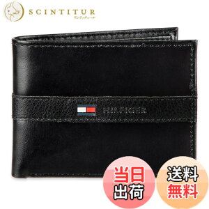 �y���������zTommy Hilfiger �g�~�[�t�B���t�B�K�[ ���z �����Y Men's Leather Ranger Passcase Wallet (Black) �F�F�u���b�N�A�T�C�Y�FFree Size