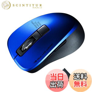 �y���������z�T�����T�v���C �L���}�E�X USB A�ڑ� �É� �u���[LED 5�{�^�� 3200dpi(4�i�K�ؑ�) ���^ �u���b�N MA-BL156BK �F�F�u���[