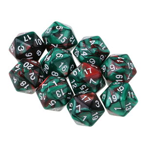�y���������zYourandoll 10�� ���ʑ̃_�C�X D20�T�C�R�� 20�ʃ_�C�X Dungeons and Dragons �ADND�A TRPG�A MTG �T�C�R���Ȃǃe�[�u���Q�[���p �F�F�R�[�q�[ �O���[���A�T�C�Y�F16mm