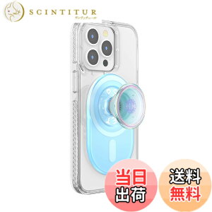 �y���������zPopSockets Phone Grip Compatible with MagSafe, Phone Holder, Wireless Charging Compatible, Pill-Shaped Grip �F�FBlue Opalescent