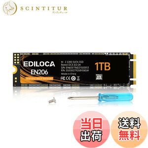 �y���������zEDILOCA EN206 SSD M.2 2280 3D NAND�t���b�V������ SATA III 6Gbps �G���[�����@�\ �����d�� �ϏՌ� �����^SSD 3�N �T�C�Y�F1TB