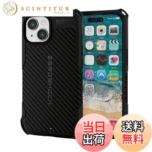 �y���������z�G���R�� iPhone15 �P�[�X ZEROSHOCK �ϏՌ� �Ռ��z�� �l�p�_���p�[ �O���b�v�f�U�C�� �X�g���b�v�z�[���t�� �u���b�N PMWA23AZEROG �F�F�u���b�N