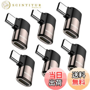�y���������zMOGOOD USB C 90�x�A�_�v�^C�I�X�΃��XUSB C�G�N�X�p���_���pUSB C�A�_�v�^Type-C�f�[�^�]��PD 100 W�}���[�d��8K@60Hz�r�f�I�p�X�X���[�A���C�b���i�p �F�F�u���b�N�A�T�C�Y�F6�p�b�N