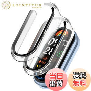 �y���������zSeltureone �y2�zXiaomi smart band 8�p�ی�P�[�X PC�t���[��+�����K���X�t�B���� ��̉� �������� �ϏՌ��� �[�d�\���t���[�J�o�[ �F�F�N���A+�N���A�A�T�C�Y�FMI BAND 9
