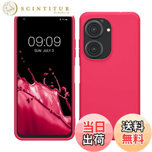 �y���������zkwmobile �X�}�z�P�[�X ASUS Zenfone 10 / Zenfone 9�Ή� �P�[�X - �ϏՌ� ����~�� �\�t�g TPU �V���R�� - �ԐF �F�F�l�I���s���N