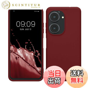 �y���������zkwmobile �X�}�z�P�[�X ASUS Zenfone 10 / Zenfone 9�Ή� �P�[�X - �ϏՌ� ����~�� �\�t�g TPU �V���R�� - �ԐF �F�F�{���h�[�o�C�I���b�g
