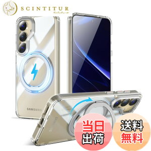 �y���������zMagSafe�Ή��P�[�X 360°���R��]�X�^���h �ϏՌ��� �����O�t�� ���G��ǂ� �S�ʕی� �h�o �F�F�N���A�A�T�C�Y�FGalaxy S25 Plus �p