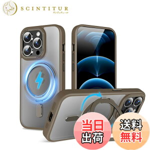 �y���������zMagSafe�Ή��P�[�X 360°���R��]�X�^���h �ϏՌ��� �����O�t�� ���G��ǂ� �S�ʕی� �h�o �F�F�f�U�[�g�`�^�j�E���A�T�C�Y�FiPhone 12/12Pro �p