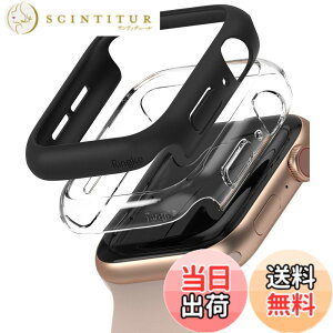 �y���������zJP - Ringke Apple Watch Series 6 / 5 / 4 / SE 40, 44mm Slim �F�FClear & Matte Black (2P)�A�T�C�Y�F[6 / 5 / 4 / SE 44mm]