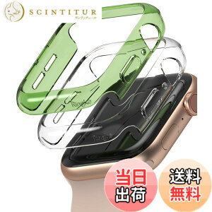 �y���������zJP - Ringke Apple Watch Series 6 / 5 / 4 / SE 40, 44mm Slim �F�FClear & Olive Green (2P)�A�T�C�Y�F[6 / 5 / 4 / SE 40mm]