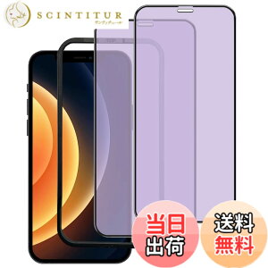 �y���������z�K���X�t�B���� iPhone 13mini �p �y2���Z�b�g�z�S�ʕی� �t�B���� �t���J�o�[ �t����� 5.4�C���`�Ή� �C�A�[�� �\��t���ȒP �F�F�u���[���C�g�J�b�g-9H�A�T�C�Y�FiPhone 12 Promax
