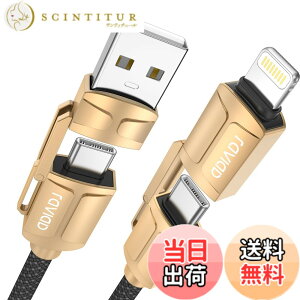 �y���������zRAVIAD 4in1 �[�d�P�[�u�� �}���` 3A USB Type C �P�[�u�� iPhone �[�d�R�[�h 60W �����[�d �F�F�S�[���h�A�T�C�Y�F2M